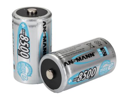 5035362 Ansmann MaxE NiMH Rechargeable D Batteries, 8500mAh