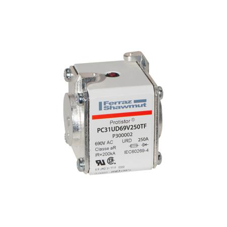 P300002 Mersen 250A size 31 FF Square Body Fuse, aR, 700V