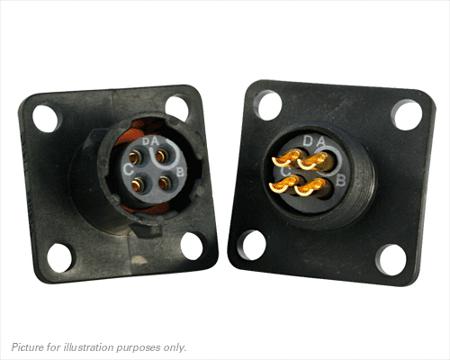 UTS08E4S Souriau Sunbank by Eaton Circular Connector, 4 Contacts, Flange, Standard Connector, Plug, Female, IP68, IP69K, UTS