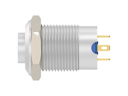 AV1210E724R04 TE Connectivity AV12 Series Illuminated Push Button Switch, Momentary, Threaded, 9mm Cutout, SPST, Blue LED, 24V, IP67