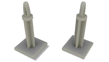 304-287 25.4mm High Nylon 66 PCB Support for 4mm PCB Hole, 17.8 x 17.8mm Base