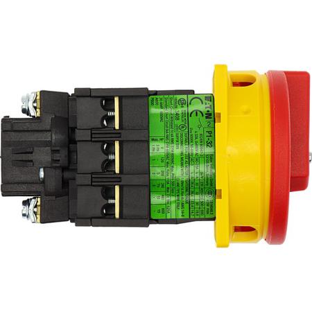 081438-P1-32-EA-SVB Eaton 3 Pole Panel Mount Non Fused Isolator Switch - 32A Maximum Current, 15kW Power Rating, IP65