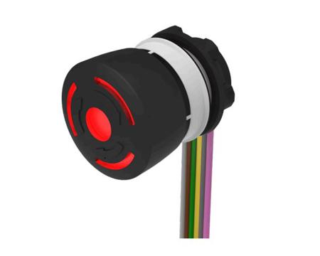 84-6341-2B40 EAO 84-6341 Series Maintained Illuminated Emergency Stop Push Button, Panel Mount, 22.3mm Cutout, DPST, IP65, IP66, IP67