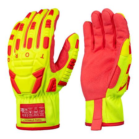 SKG00054EN Skytec Torq Strike EC Red, Yellow Spandex Cut Resistant, Impact Protection Work Gloves, Size 12, XXXL, Synthetic
