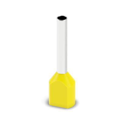 2100007 Phoenix Contact Insulated Ferrule, 12mm Pin Length, 2.05mm Pin Diameter, Yellow
