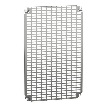 NSYMR64 Schneider Electric PanelSeT Series Steel Perforated Mounting Plate, 555mm H, 351mm W, 15mm L for Use with Spacial CRN