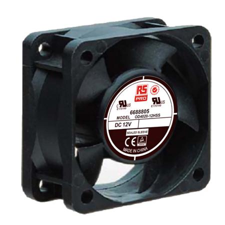 668-8805 RS Pro Axial Fan, 40 x 40 x 20mm, 15.3m³/h, 1.2W, 12 V dc