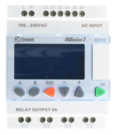 88974143 Crouzet Millenium 3 Series Logic Module, 230 V ac Supply, Relay Output, 6-Input, Digital Input