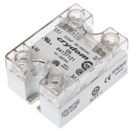 84137121 Sensata Crydom GN Series Solid State Relay, 50 A rms Load, Panel Mount, 660 V ac Load, 280 V ac Control