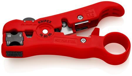 16 60 06 SB Knipex  Series Stripping tool for coaxial and data cables, 125 mm Overall