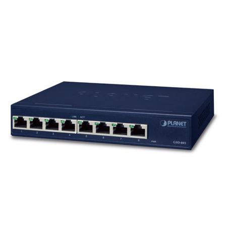 GSD-805 Planet , Unmanaged 8 Port Network Switch RJ-45