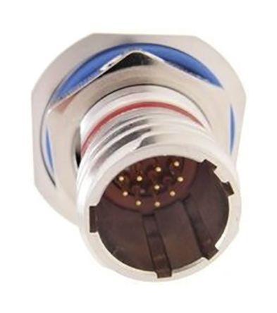 D38999-25HE26PE Deutsch DTS Series, 26 Way PCB Mount MIL Spec Circular Connector Receptacle, Pin Contacts,Shell Size 17, Threaded