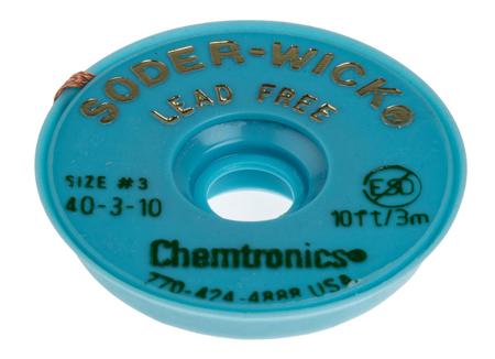 40-3-10 Chemtronics 3m Lead Free Desoldering Braid, Width 2mm
