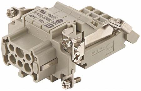 09330064735 HARTING Heavy Duty Power Connector Insert, 16A, Female, Han E Series, 6 Contacts