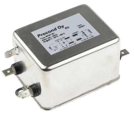 240-719 RS Pro SFMF Series 6A 250 V ac 400Hz Chassis Mount RFI Filter, with Tab Terminals