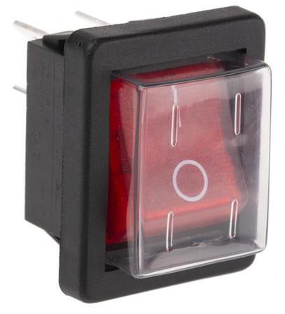 C1353ALGNB Arcolectric (Bulgin) Ltd Illuminated Double Pole Single Throw (DPST), On-Off Rocker Switch Panel Mount