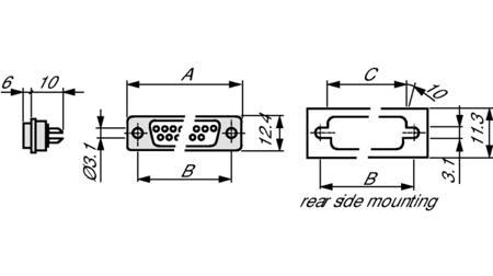 DTS13W3PZ-2 Deltron DTS 10 Way Horizontal D-sub Connector Plug
