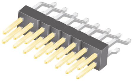 TSM-108-02-L-DH Samtec TSM Series Right Angle Surface Pin Header, 16 Contact(s), 2.54 mm Pitch, 2 Row, Unshrouded