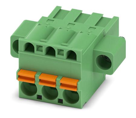 1902314 Phoenix Contact, 5.08mm Pitch, FKCT 2.5/ 3-STF-5.08, 3 Way, Pluggable Terminal Block, Plug, Spring Cage Termination,