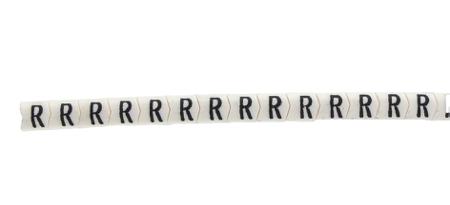 901-10376 HellermannTyton Helagrip Slide On Cable Marker, Pre-printed "R", Black on White, 1 → 3mm Dia. Range