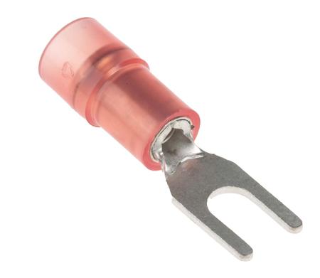 267-3717 RS PRO Insulated Crimp Spade Connector, 0.5mm² to 1.5mm², 22AWG to 16AWG, 3.2mm Stud Size Nylon, Red