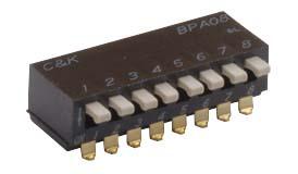 BPA03SBR 3 Way Surface Mount DIP Switch SPST, Raised, Slide Actuator