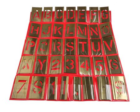 150761 AT Brown 105 Piece Brass Stencil Letters & Numbers, 51mm Character Height