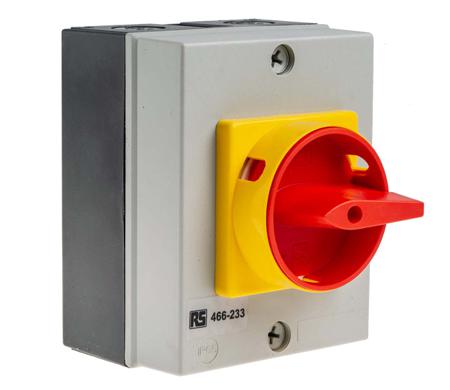 466-233 RS PRO 4P Pole DIN Rail Isolator Switch - 25A Maximum Current, 11kW Power Rating, IP65