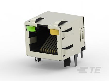 2-406549-5 TE Connectivity 2-4065 Series Male RJ45 Connector, Panel Mount, Cat5, Copper Alloy Case Shield Right Angle 1 x1 Port 8