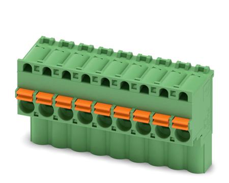 1910102 Phoenix Contact, 5mm Pitch, FKCVW 2.5/ 9-ST, 9 Way, Pluggable Terminal Block, Plug, Spring Cage Termination,