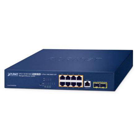 GS-4210-8UP2S Planet , Managed Switch 8 Port Network Switch With PoE RJ-45