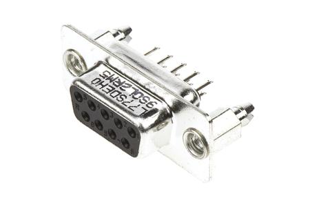 L77SD EH09S OL2 RM5 Amphenol Communications Solutions L77SD 9 Way Panel Mount D-sub Connector Socket, 2.74mm Pitch, with 4-40 UNC, Threaded