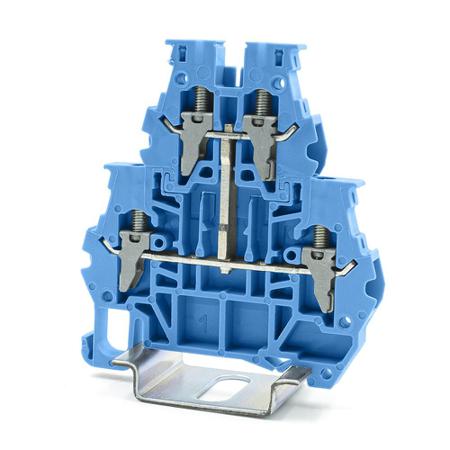 262-4375 RS PRO Blue Feed Through Terminal Block, 4mm², 2-Level, Clamp Termination