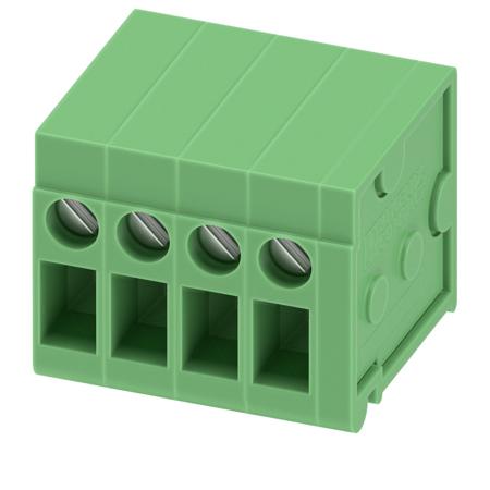 1700781 Phoenix Contact FRONT 2.5-H/SA 5/ 4 Series PCB Terminal Block, 4-Contact, 5mm Pitch, Through Hole Mount, Screw