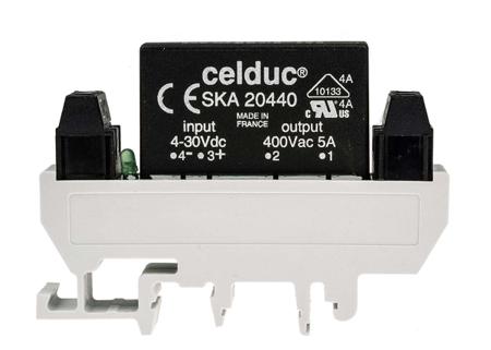 XKA90440 Celduc XK Series Solid State Interface Relay, 240V ac/dc Control, 5 A Load, DIN Rail Mount