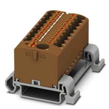 3273252 Phoenix Contact Distribution Block, 19 Way, 4mm², 24A, 690 V, Brown