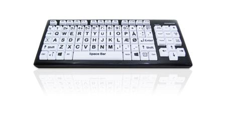 KYB-MON2BLK-UCDK Ceratech  Wired USB Vision Impairment Keyboard, QWERTY (Danish), White