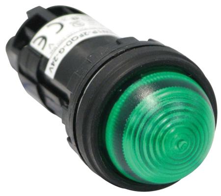 HW1P-2FQD-G-24V Idec Green Panel Mount Indicator, 24.1 x 22.3mm Mounting Hole Size, Screw Terminal Termination