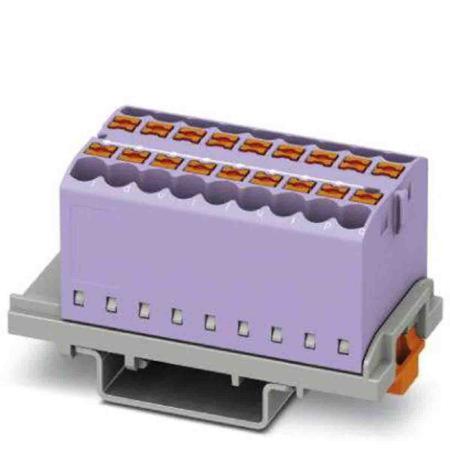 3273060 Phoenix Contact Distribution Block, 18 Way, 4mm², 24A, 690 V, Violet