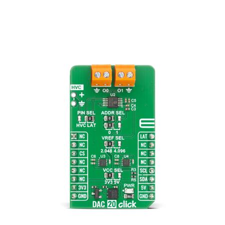 MIKROE-6825 MikroElektronika  Click Board DAC Add On Board for MikroBUS for MCP47CMD22