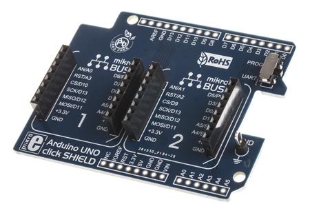 MIKROE-1581 MikroElektronika Click for Arduino UNO Click Shield Arduino UNO and Compatible Boards