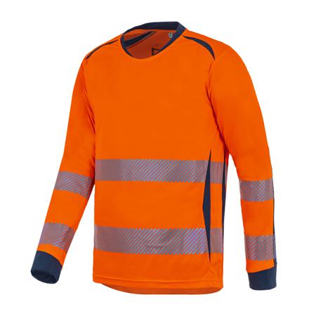 TSHIRLGHL01OML T2S TSHIRLGHL01 Orange/Navy Unisex Hi Vis T-Shirt, L
