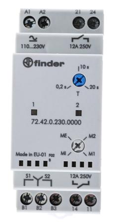 72.42.0.230.0000 Finder Monitoring Relay, 1 Phase, DPST, DIN Rail