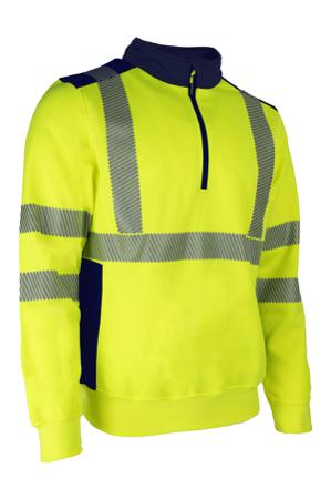 5FRI16000L Coverguard Yellow/Navy Unisex Hi Vis Sweatshirt, L