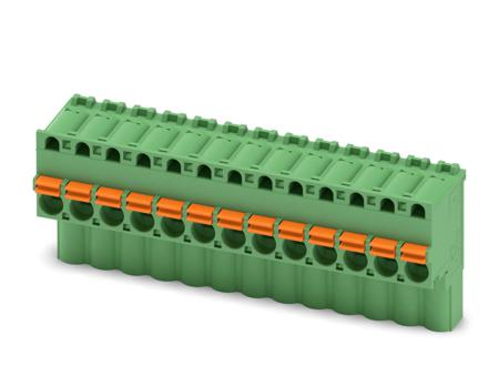 1910144 Phoenix Contact, 5mm Pitch, FKCVW 2.5/13-ST, 13 Way, Pluggable Terminal Block, Plug, Spring Cage Termination,