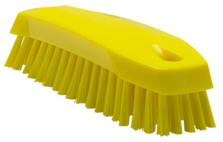 35876 Vikan Medium Bristle Yellow Scrubbing Brush, 20mm bristle length, Polyester bristle material