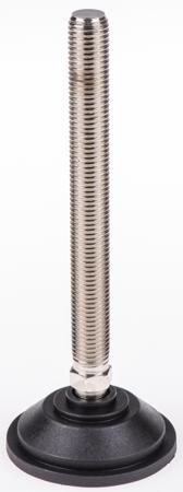 A090/001 Nu-Tech Engineering M16 PA Reinforced Nylon Adjustable Foot, 1500kg Static Load Capacity 10° Tilt Angle
