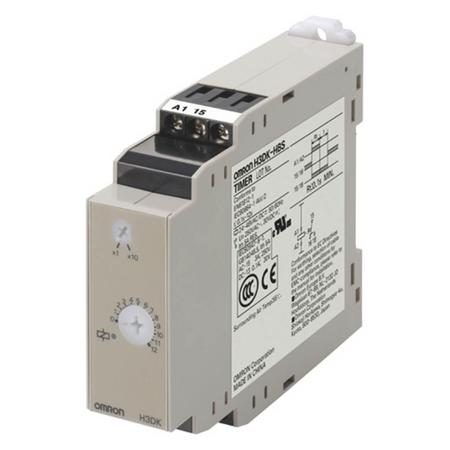 H3DK-HBS 24-48VAC/DC Omron DIN Rail Mount Timer Relay, 24-48V ac/dc, 2-Contact, 0.1-12s, 1-Function, SPDT