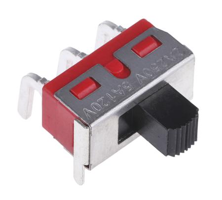 734-7296 RS PRO PCB Slide Switch SPDT Latching 5 A @ 28 V dc Side