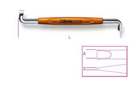 1236B 0,8X4 BETA Right Angle Screwdriver, 4 mm Tip, 4 mm Blade, 100 mm Overall